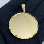 14K Gold Circle Picture Photo CZ Pendant - additional product view 4