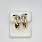 18K Gold Divine Two-Tone Diamond Earrings - additional product view 5