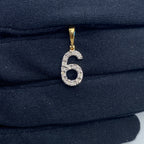 14K Gold Number 6 Diamond Pendant - additional product view 2