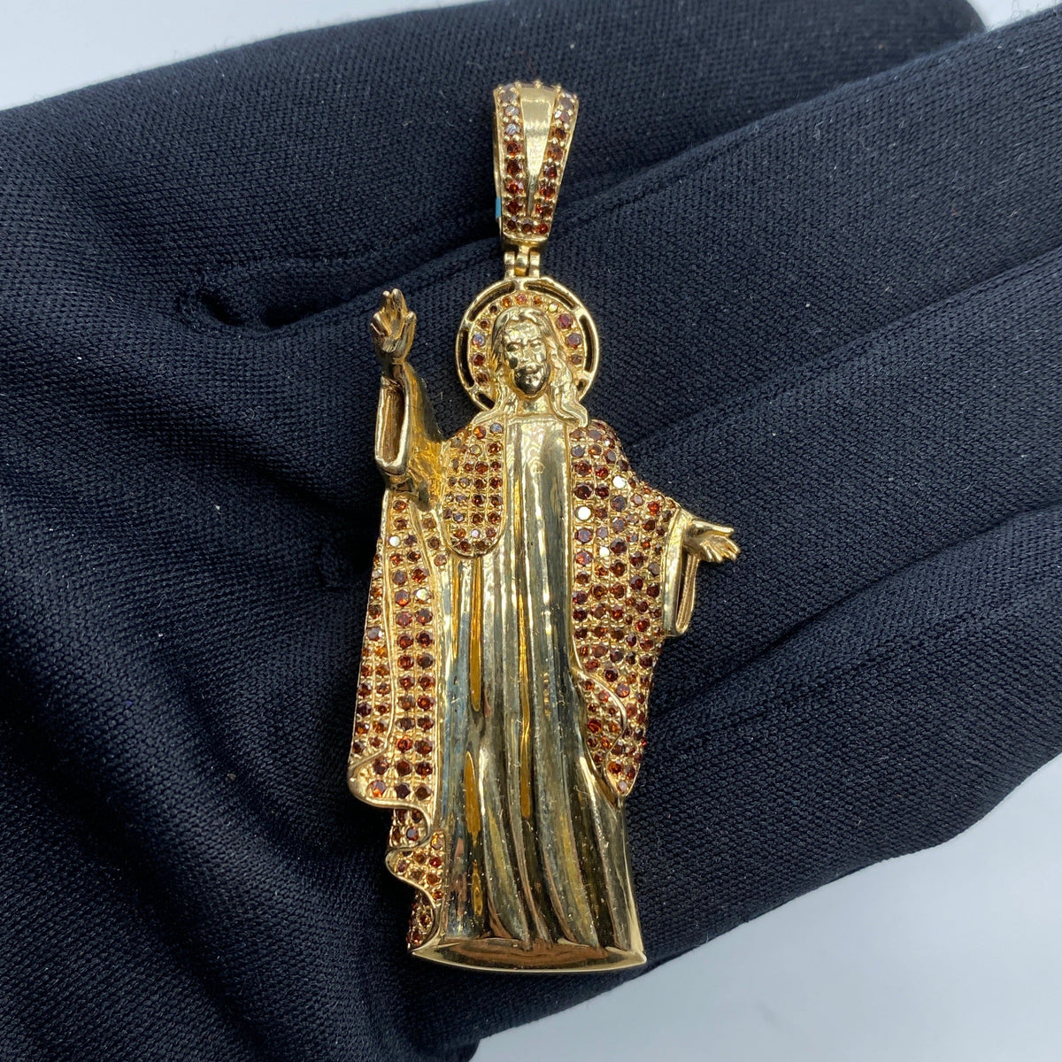 14K Gold Jesus Diamond Pendant - additional product view 2