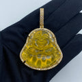 14K Gold Buddha Diamond Pendant in yellow gold - close-up product photo