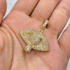 10K Gold Eye Teardrop Diamond Pendant - additional product view 2
