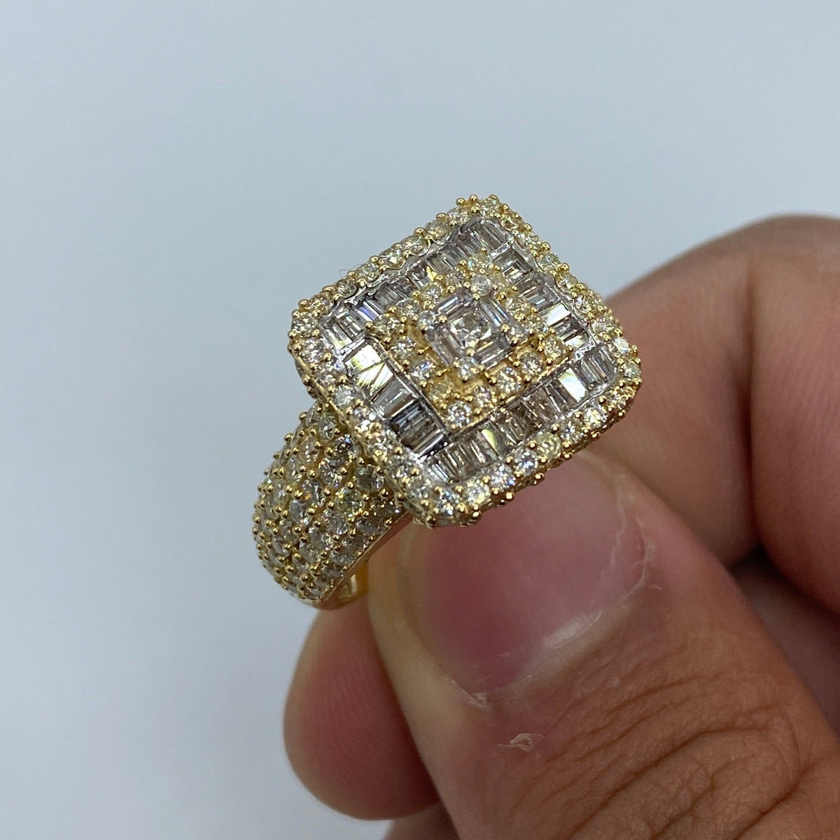 14K Gold Square Diamond Baguette Ring - additional product view 2