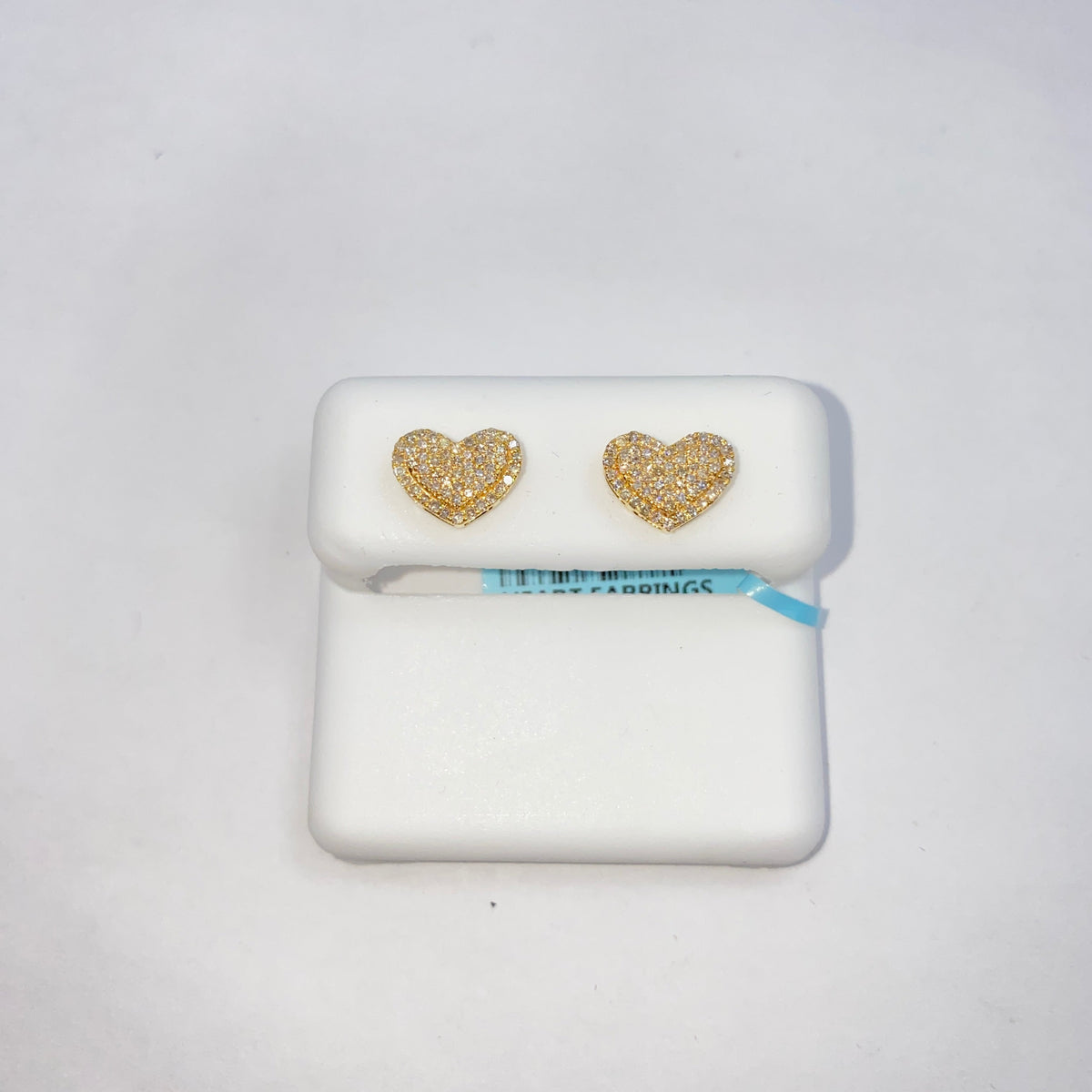 14K Gold Icy Heart Halo Diamond Earrings - additional product view 4