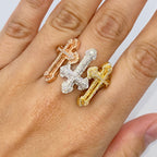 10K Gold Holy Trinity Cross Diamond Ring - additional product view 2