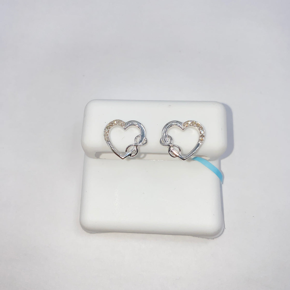 14K Gold Heart Infinity Diamond Earrings - additional product view 5
