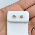 14K Gold Flower Diamond Earrings - additional product view 8