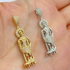 10K Gold Saint Lazarus Diamond Pendant - additional product view 2