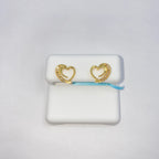 14K Gold Protect Heart Diamond Earrings - additional product view 4