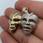 10K Gold Laugh Now Cry Later Pendant 1.4 in - additional product view 3