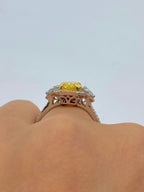 14K Gold Natural Canary Diamond Engagement Ring - additional product view 5