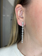 14K Gold Bridal Large Graduated Baguette Tear Drop Diamond Earrings - additional product view 2