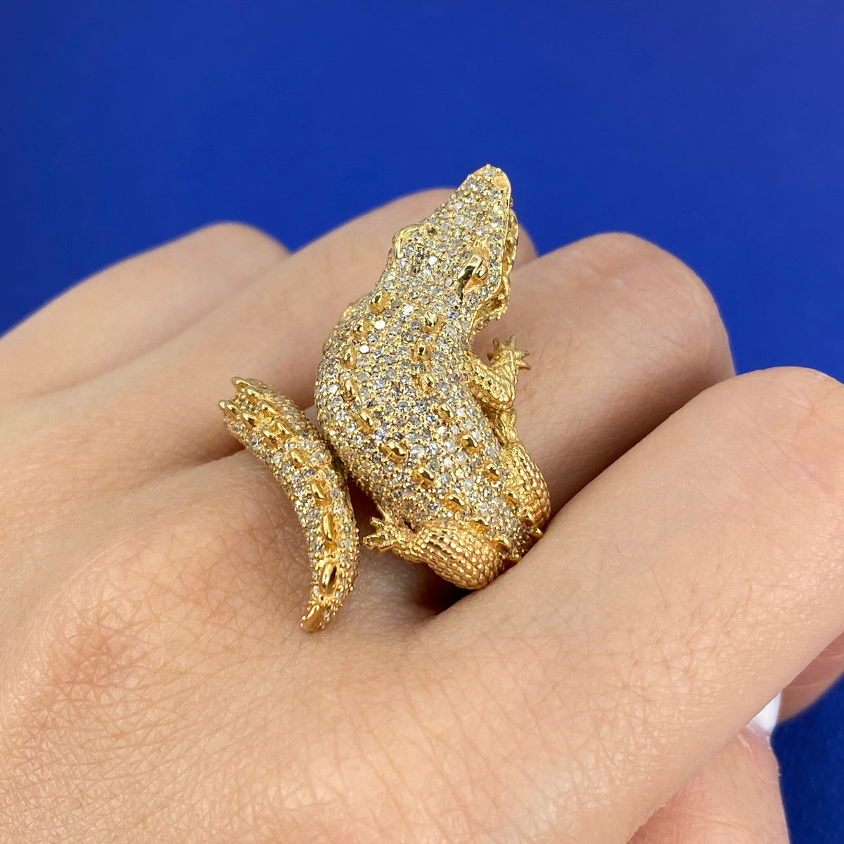 14K Gold Alligator Diamond Ring - additional product view 2