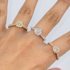 14K Gold Rosebud Halo Diamond Engagement Ring - additional product view 2