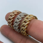 14K Gold 10mm Eternity Cuban Thorn Diamond Ring - additional product view 6
