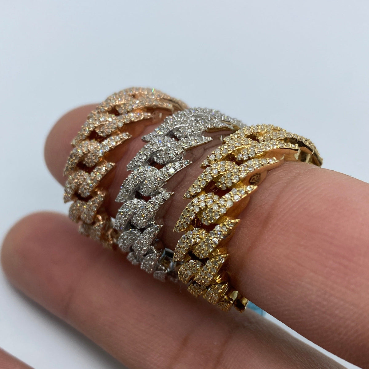 14K Gold 10mm Eternity Cuban Thorn Diamond Ring - additional product view 6