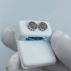14K Gold Small Circle Cake Diamond Earrings - additional product view 7