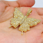 14K Gold Jumbo Butterfly Diamond Pendant - additional product view 3
