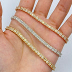 14K Gold 4.3mm Baguette Tennis Diamond Bracelet 7 in - additional product view 3