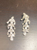 14K Gold Bridal Teardrop Hanging Diamond Earrings - additional product view 3