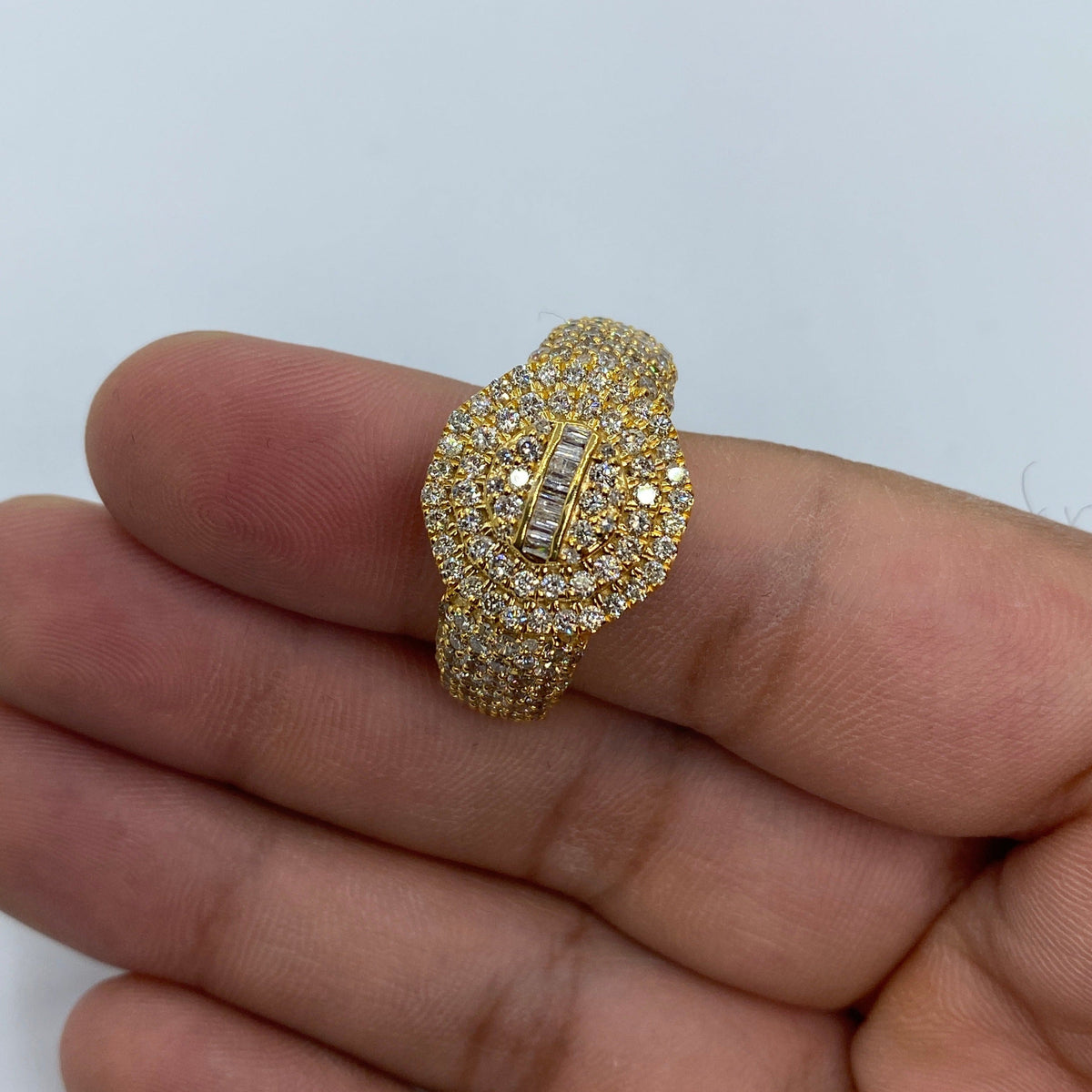 14K Gold Polygon Diamond Baguette Ring - additional product view 7