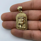 14K Gold Jesus Head Medallion Pendant 1.75 in - additional product view 3