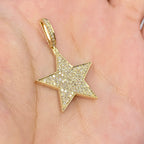 14K Gold World Star Diamond Pendant - additional product view 6