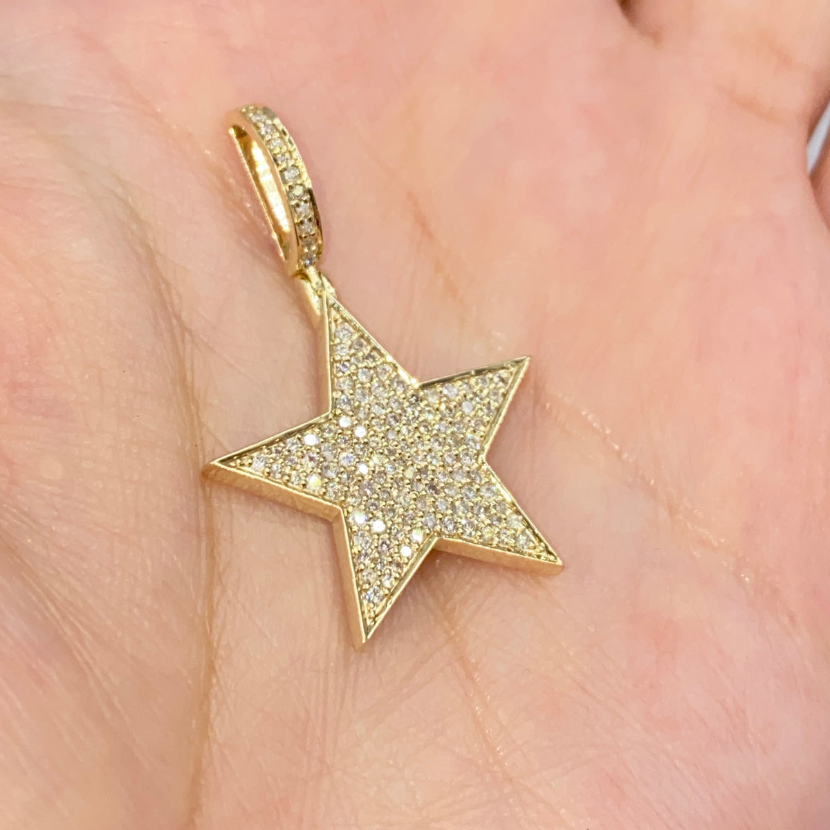 14K Gold World Star Diamond Pendant - additional product view 6