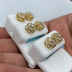 14K Gold Circle Spiral Diamond Baguette Earrings - additional product view 5
