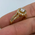 14K Gold Large Stone Diamond Engagement Ring - additional product view 3