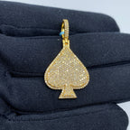 14K Gold Spade Diamond Pendant - additional product view 2
