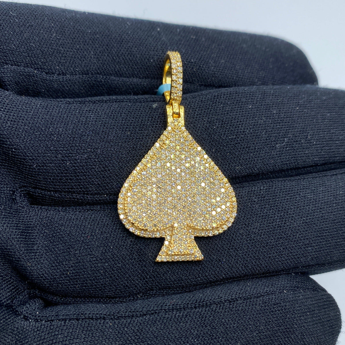 14K Gold Spade Diamond Pendant - additional product view 2