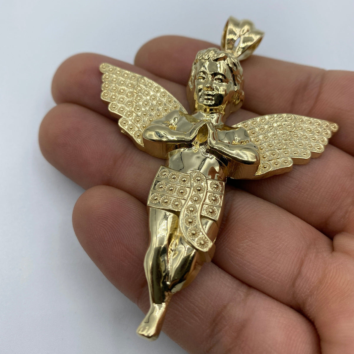 14K Gold Baby Angel Pendant 3.0 in - additional product view 4