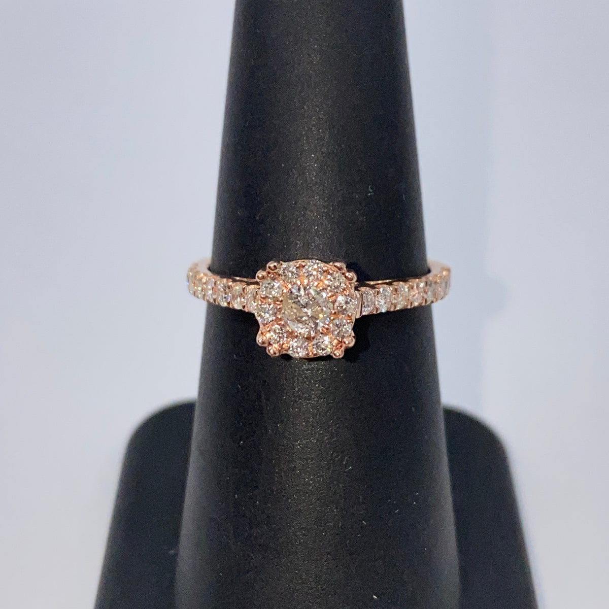 14K Gold Rosebud Halo Diamond Engagement Ring - additional product view 7