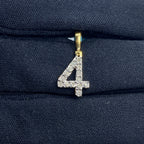 14K Gold Number 4 Diamond Pendant - additional product view 2