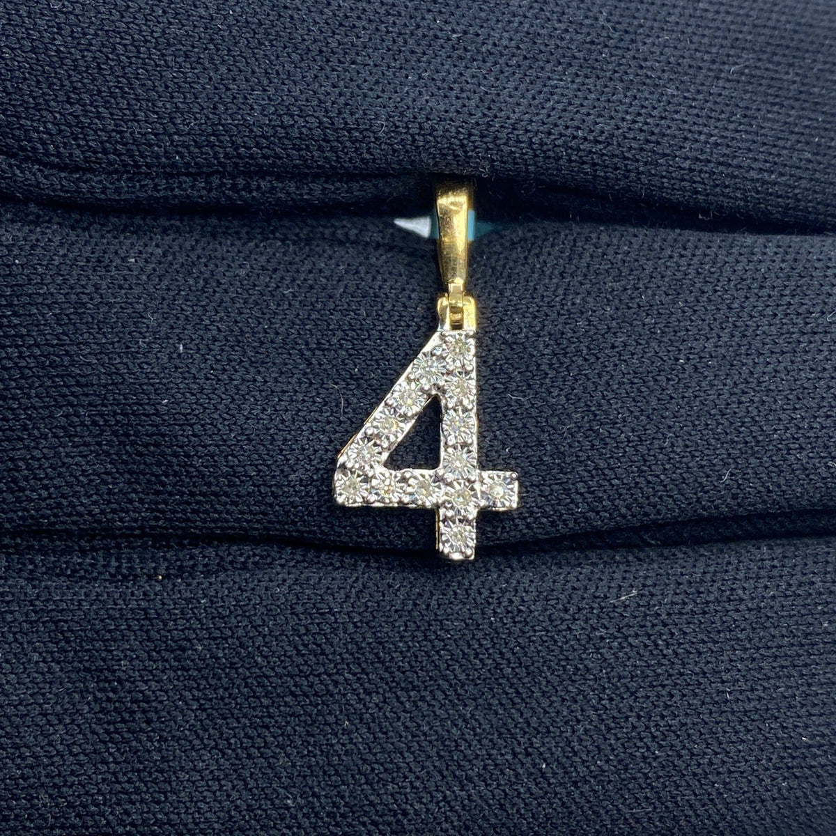 14K Gold Number 4 Diamond Pendant - additional product view 2