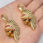 14K Gold Indian Head Diamond Pendant - additional product view 3