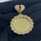 Circle Picture Diamond Pendant Broken Heart Bale - additional product view 2