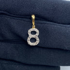 14K Gold Number 8 Diamond Pendant - additional product view 2
