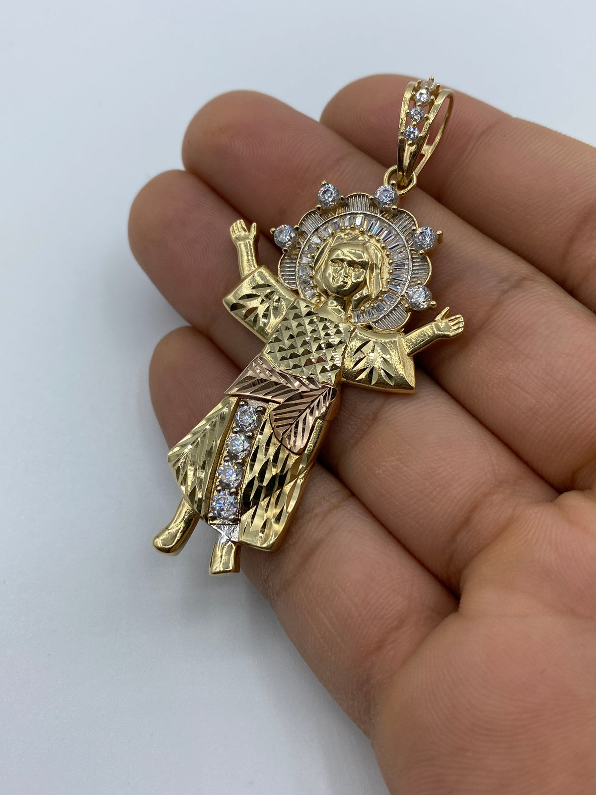 14K Gold Baby Jesus Pendant 2.75 in - additional product view 3