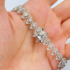 14K Gold Pear Diamond Baguette Bracelet 7 in - additional product view 5