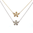 14K Gold Daisy Flower Diamond Baguette Necklace - additional product view 3