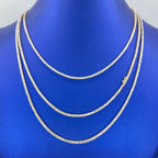 10K Gold Shine Diamond Tennis Chains 16–20 in in yellow gold, Medium - close-up product photo