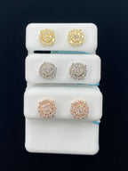 10K Gold Round Diamond Stud Earrings - additional product view 2