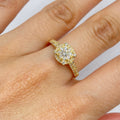 14K Gold Brilliant Circle Diamond Engagement Ring in yellow gold - close-up product photo