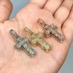 14K Gold 3D Cross Diamond Pendant - additional product view 3