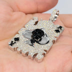 10K Gold Skull Ace of Spades Card Diamond Pendant - additional product view 3