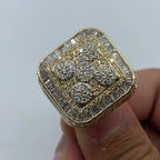14K Gold Jumbo Square Tower Diamond Baguette Ring - additional product view 3