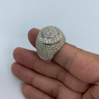 14K Gold Circle Dome Diamond Baguette Ring - additional product view 8