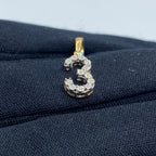 14K Gold Number 3 Diamond Pendant - additional product view 3
